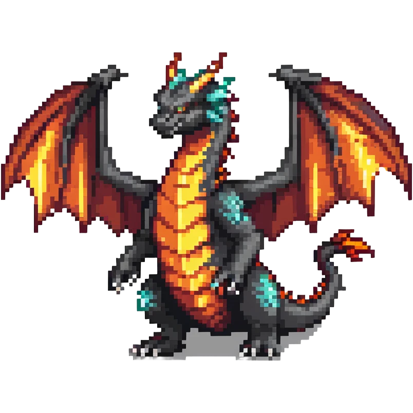 fierce dragon with wings and fire breath emoji
