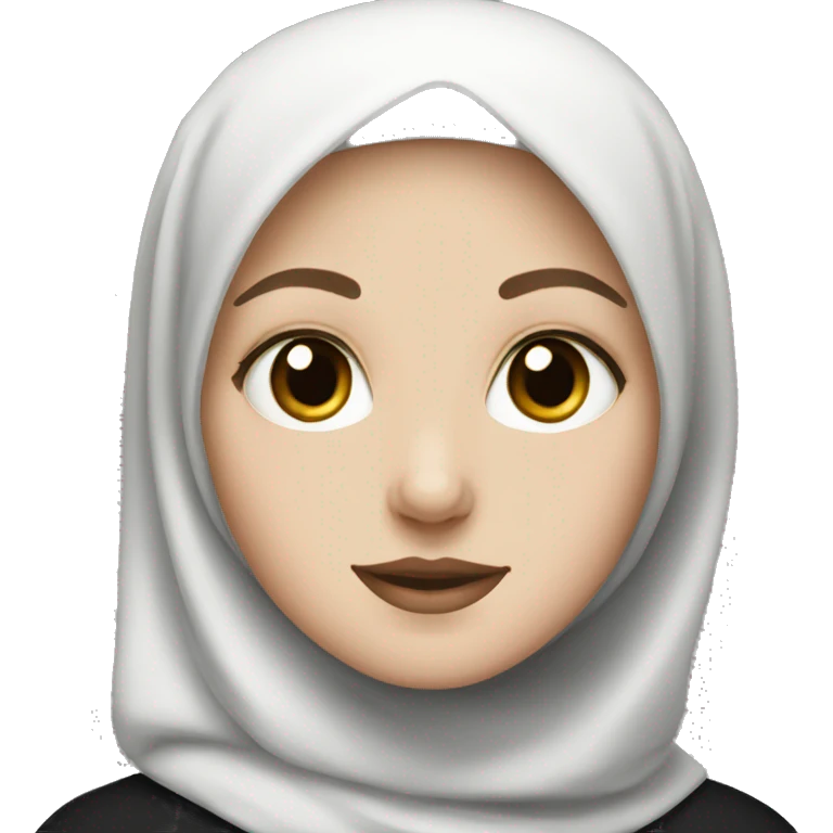 White girl with black eyes wear black hijab emoji