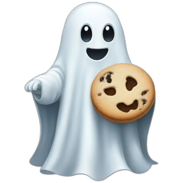 friendly ghost with cookie emoji