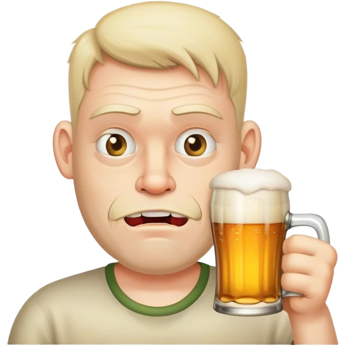 Ugly guy drinking beer emoji