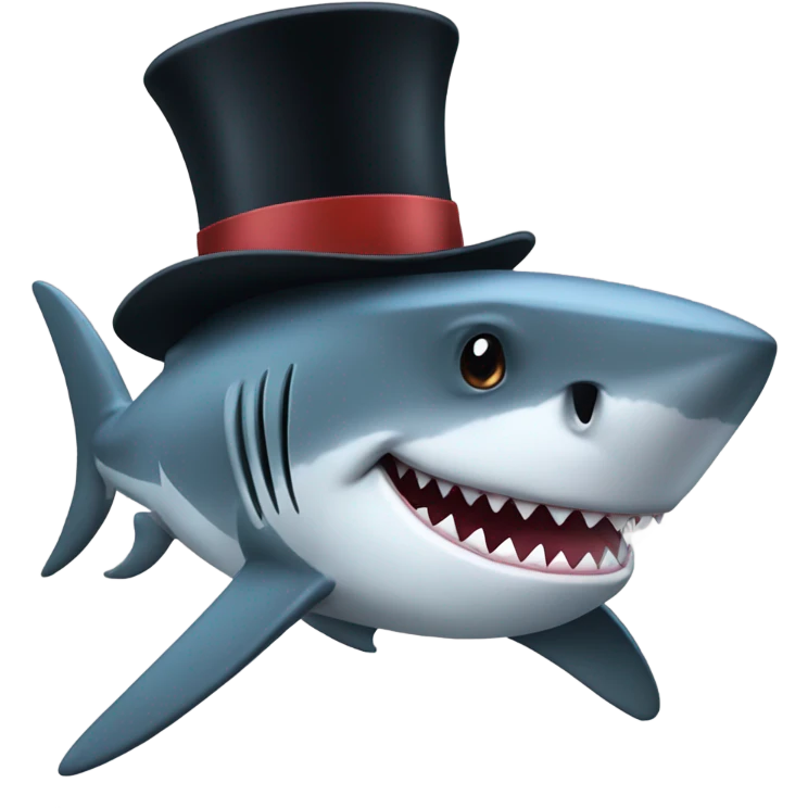 Shark with a top hat emoji