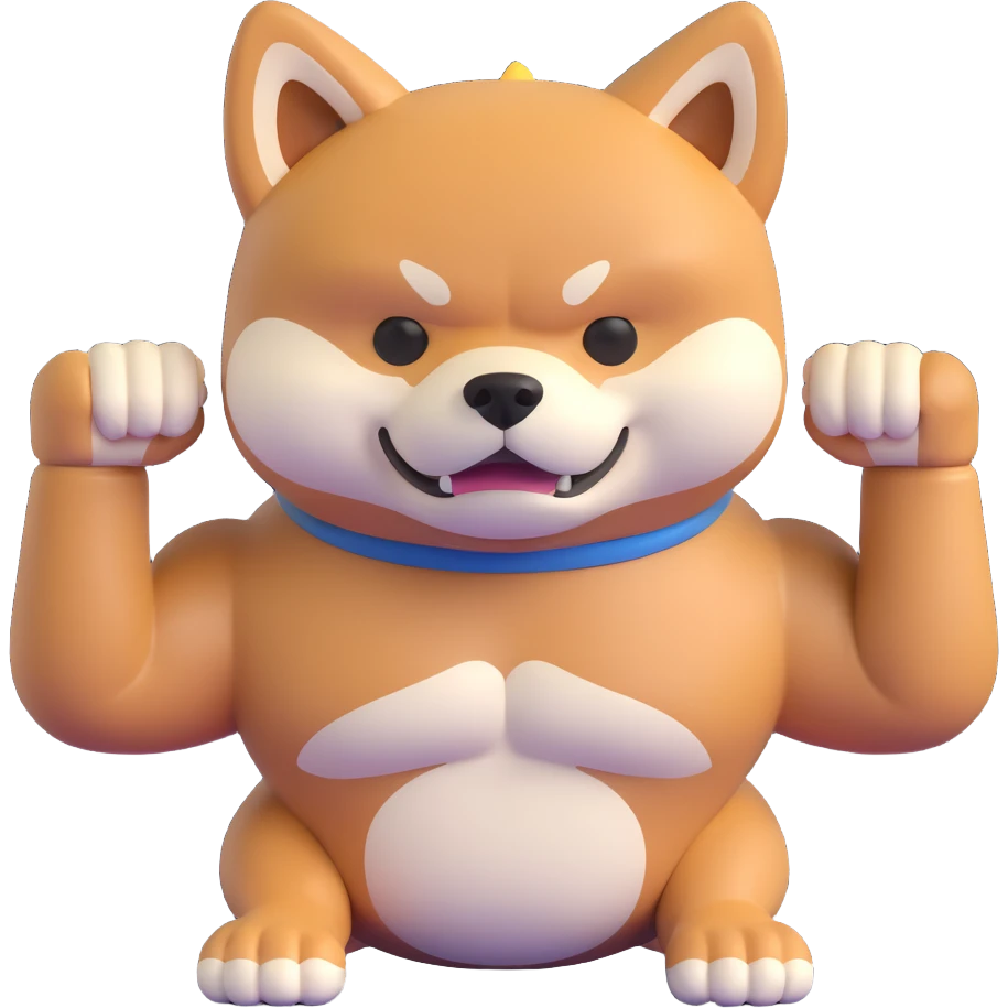shiba inu with muscles emoji