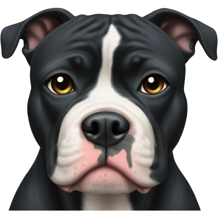 Black American Bully with small white spot below his mouth emoji