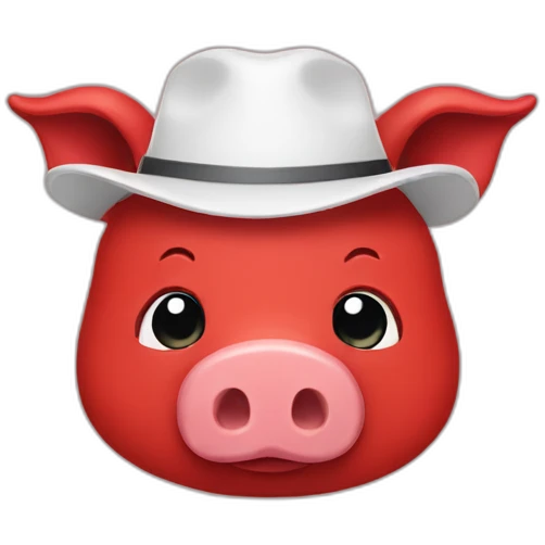 red pig hat emoji