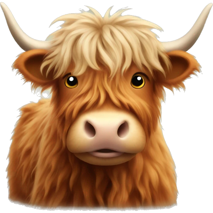 Fluffy highland cow emoji