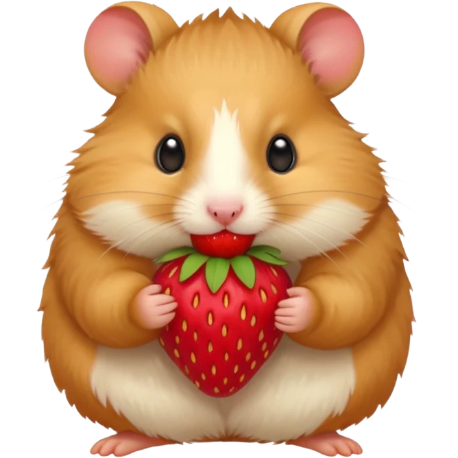 hamster eating strawberries emoji