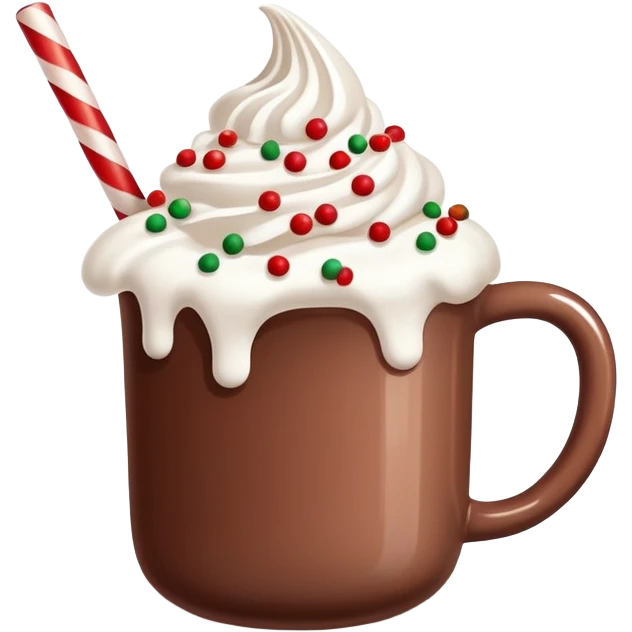 Hot chocolate with marshmallows Christmas themed  emoji