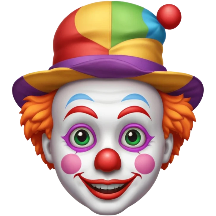Clown with tiny colorful hat emoji