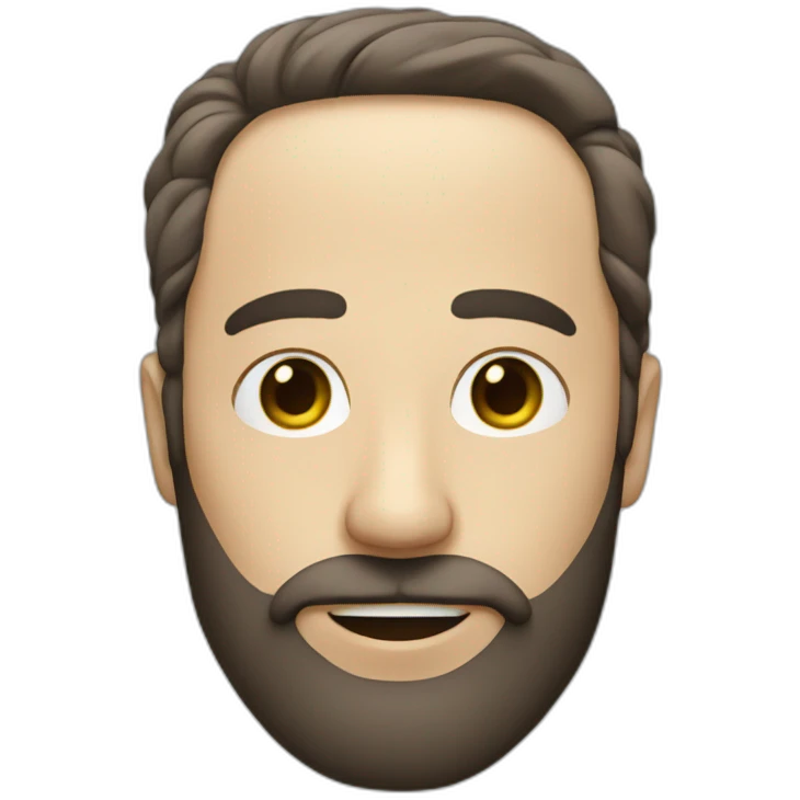 a bearded man and half of his hairs are blue emoji