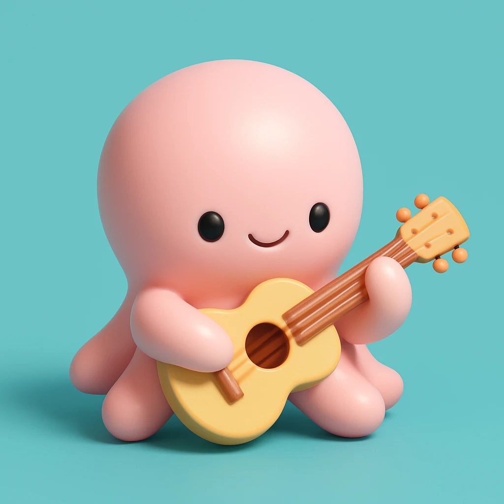 octopus playing guitar emoji