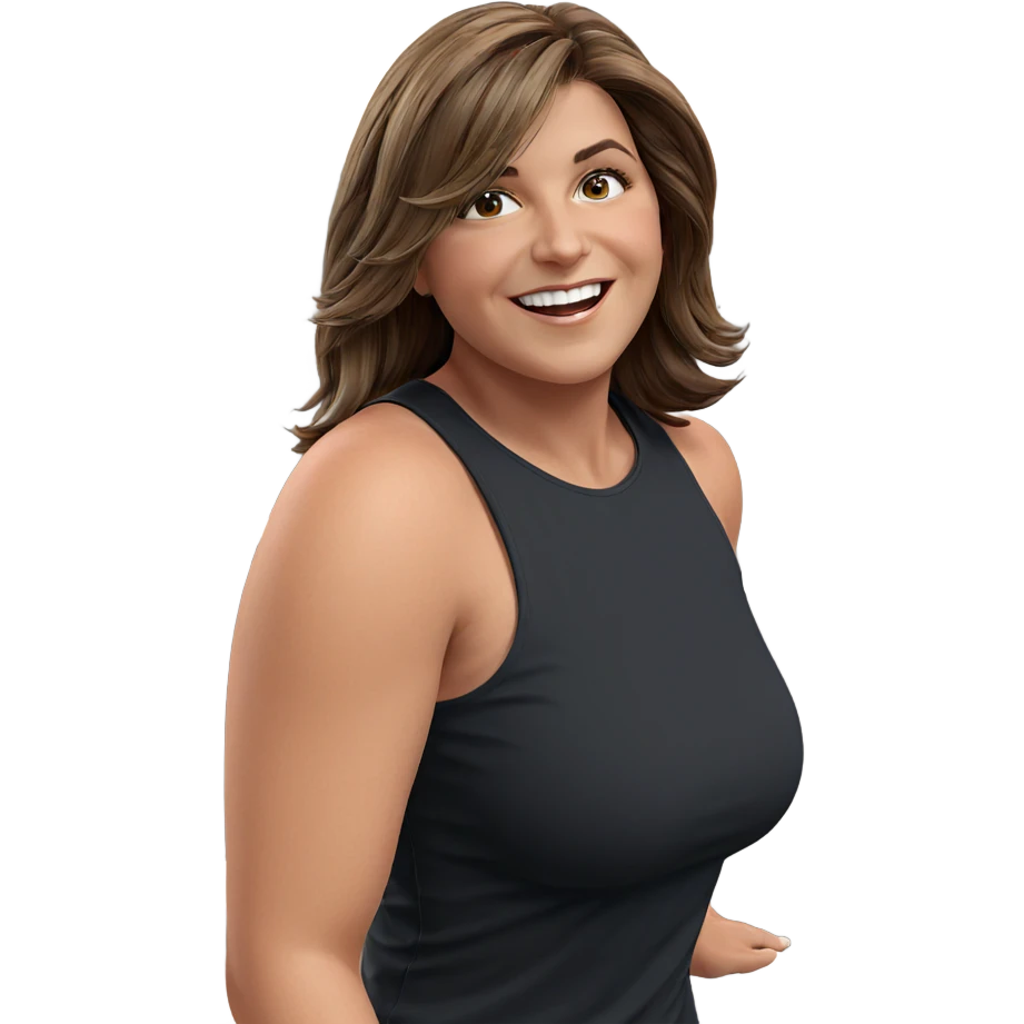 smiling girl with brown hair emoji