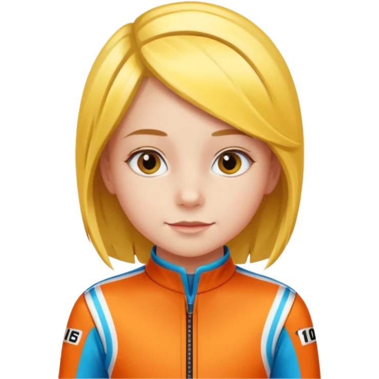 racing suit worn by a ten-year-old girl emoji