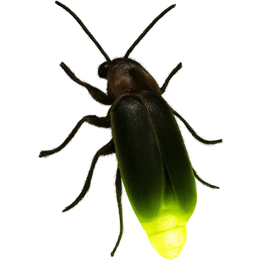 a green glow bug, realistic, glowing, soft light emoji