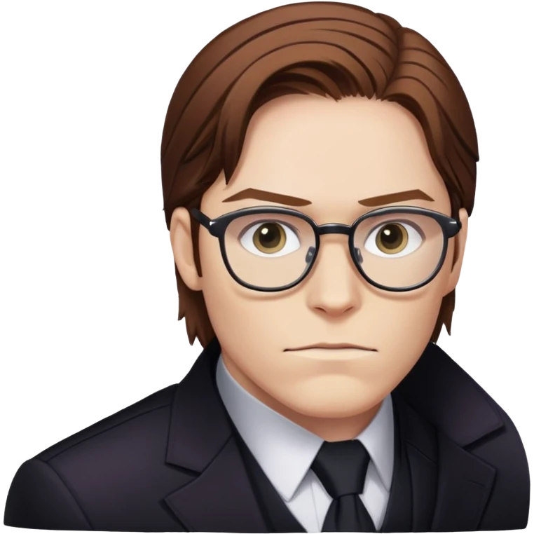 zemo brown hair with glasses, black suit marvel from captain america: civil war emoji