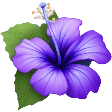 Blue purple hibiscus flower emoji