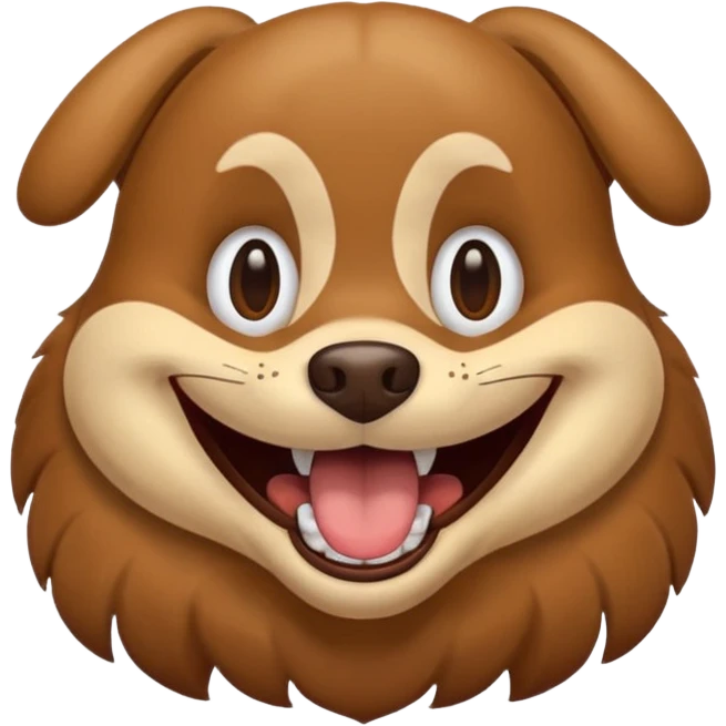Dog with big smiling mouth but no teeth emoji