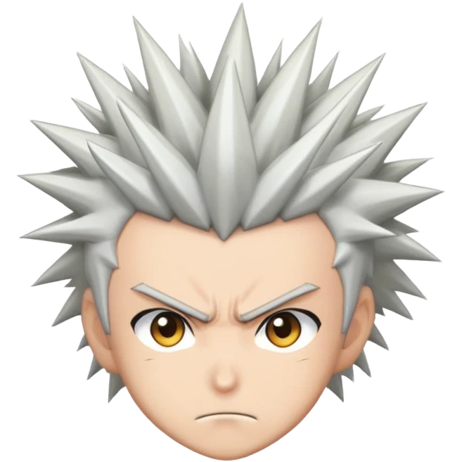 Anime hero with spiky hair and determined expression emoji
