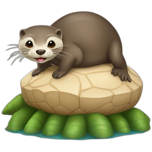 Loutre sur tortue emoji