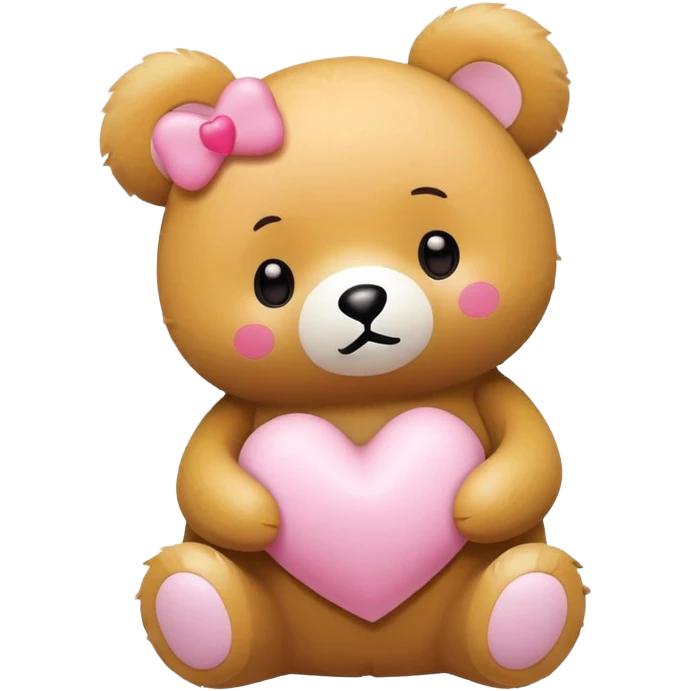 Rilakkuma with pink heart emoji
