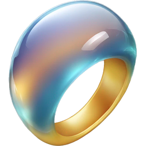 glass amorphous ring, transparent ring emoji