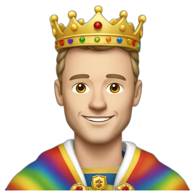 Jonathan Toews as a rainbow king with a royal robe on emoji