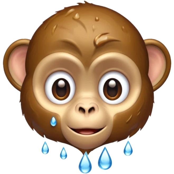 Monkey emoji water drop emoji emoji