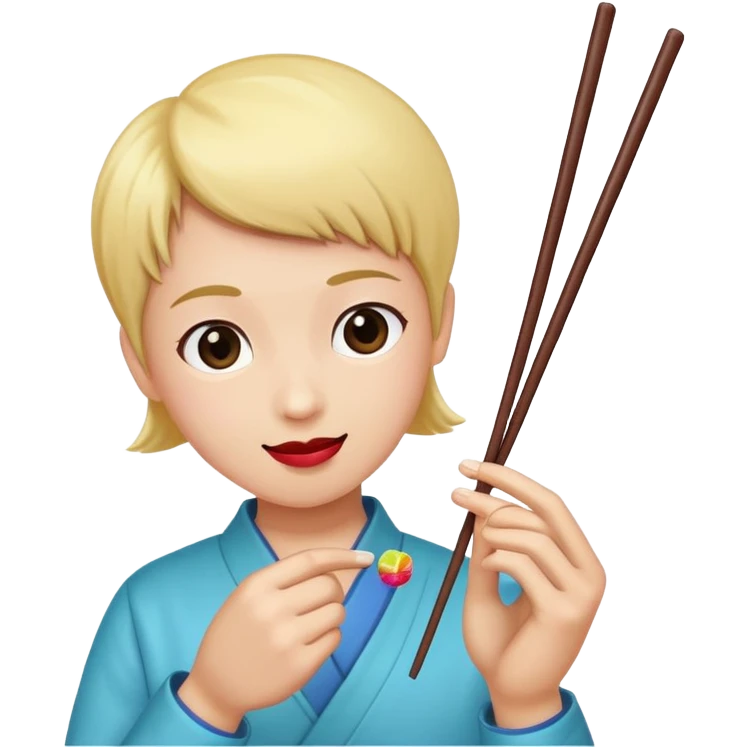 Pick up candy with chopsticks emoji