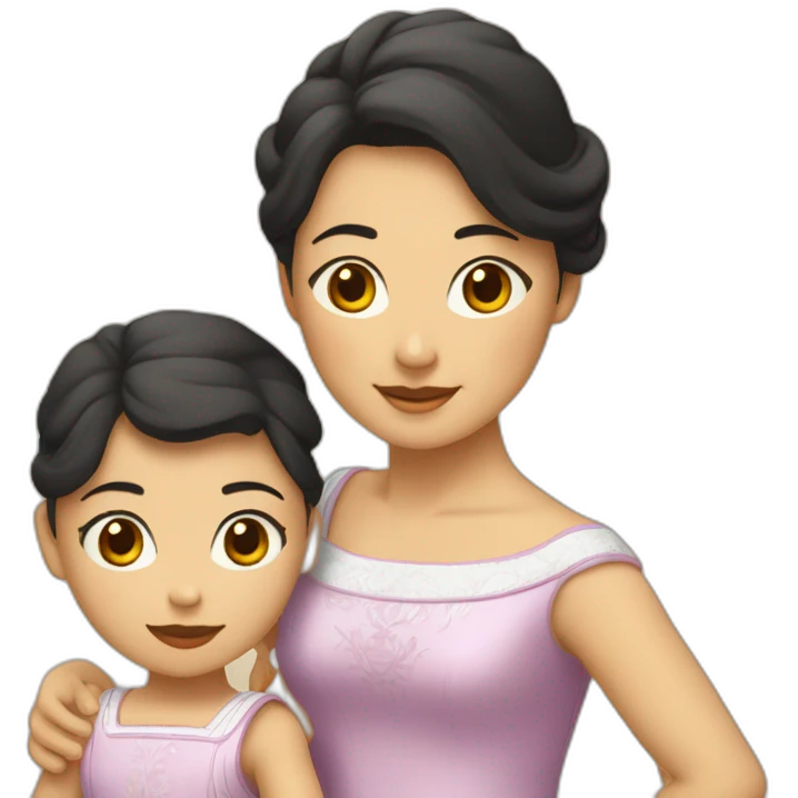 Danseuse coréenne et son enfant  emoji