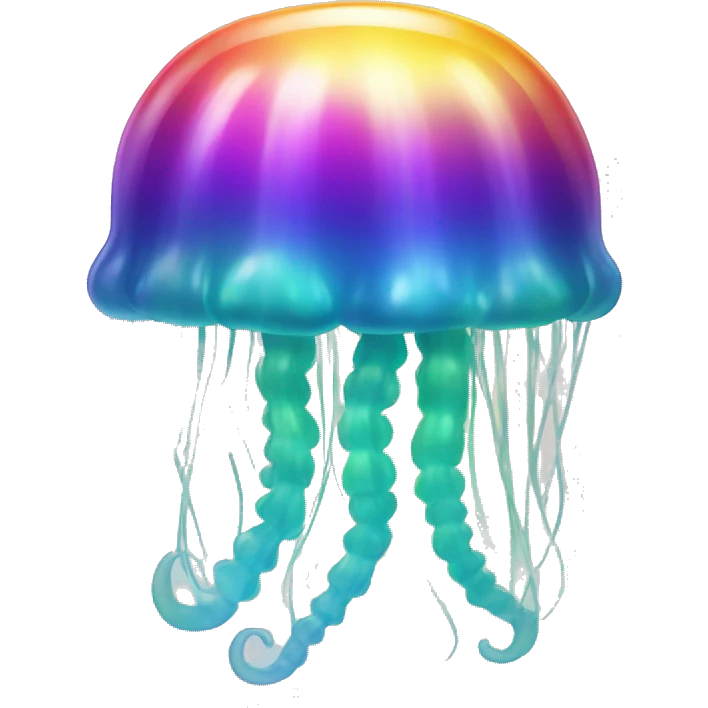 Gradient rainbow shimmery iridescent jellyfish emoji