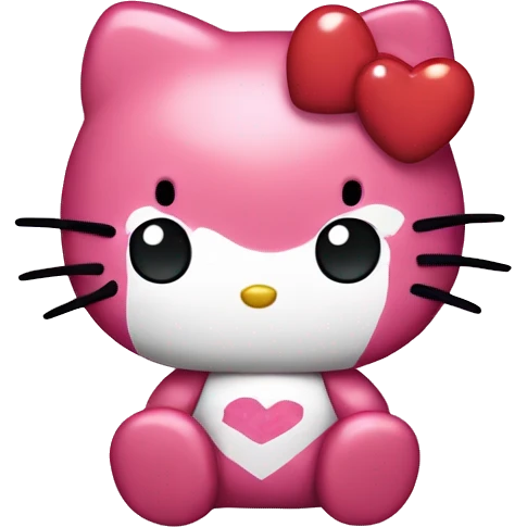 hello kitty with heart emoji