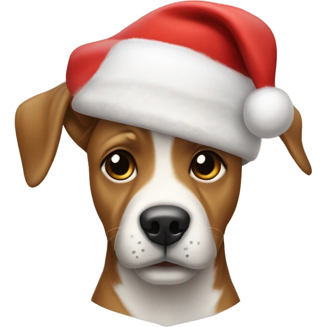 Perro con gorro de santa claus emoji