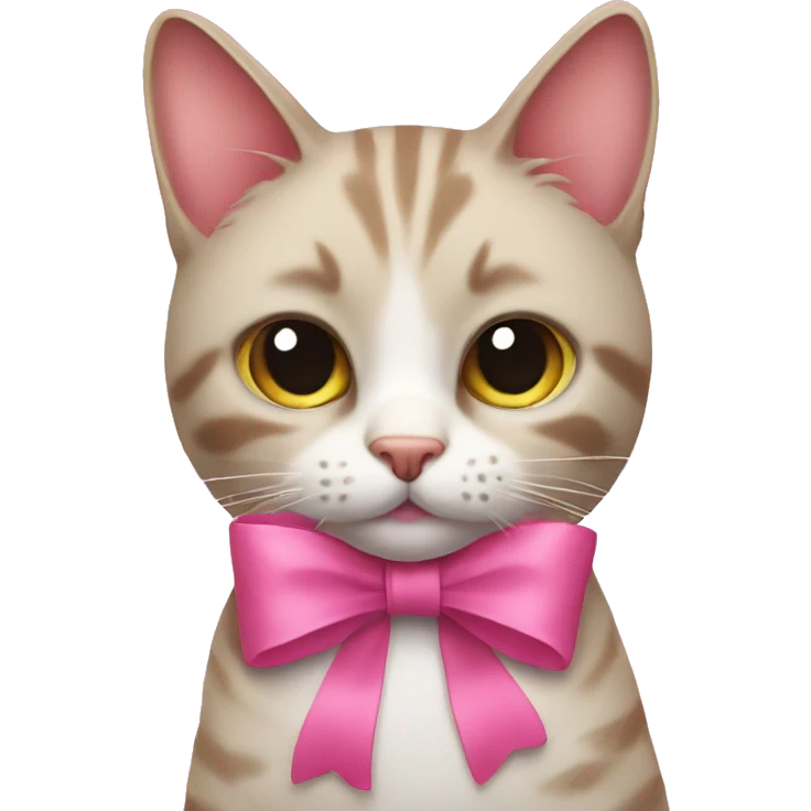 Cat with a pink bow  emoji