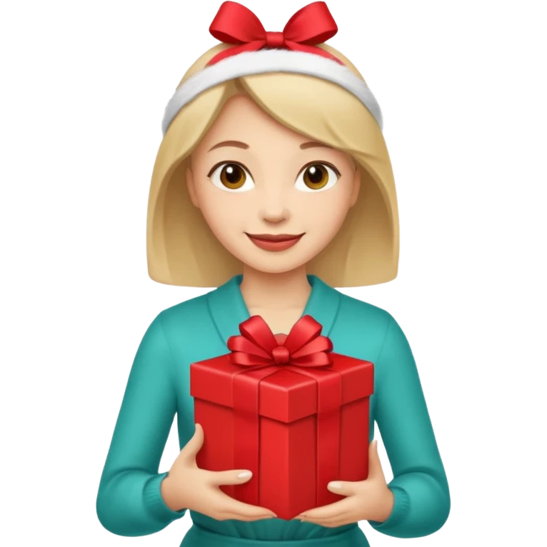 woman courier holding gift box emoji