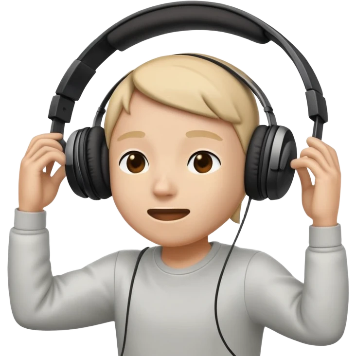 headphones on emoji and head is swinging like 🙂‍↔️ emoji