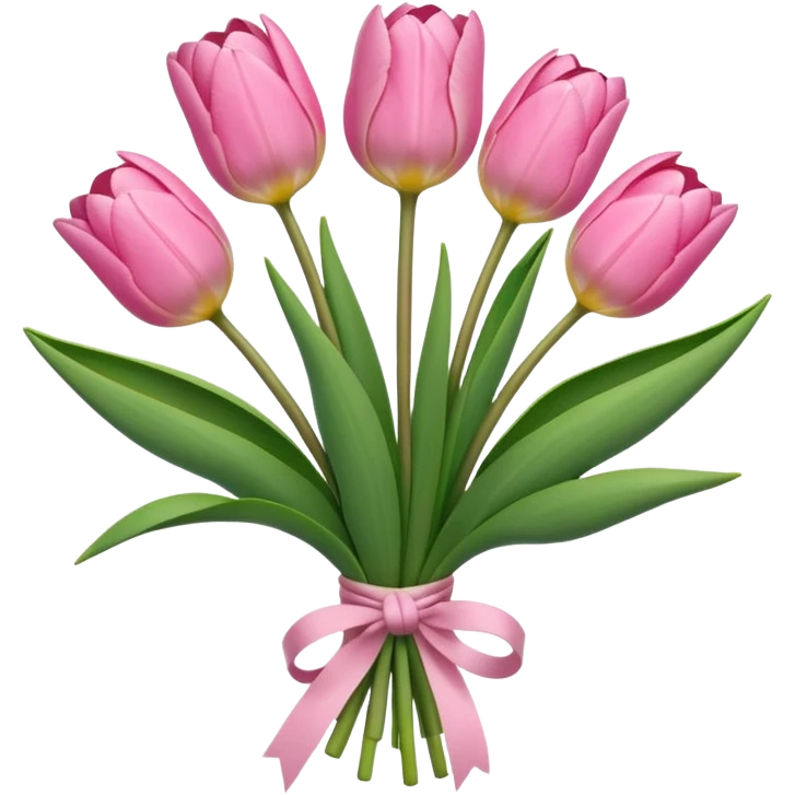 Baby Pink tulips tied emoji