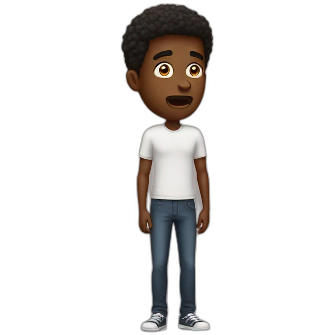 Black guy so shocked eyes popped out emoji
