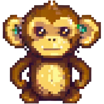hear no evil monkey pixel art style emoji