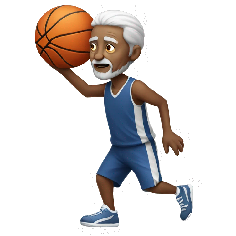 Old white person playing basketball emoji