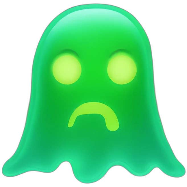neon green ghost emoji