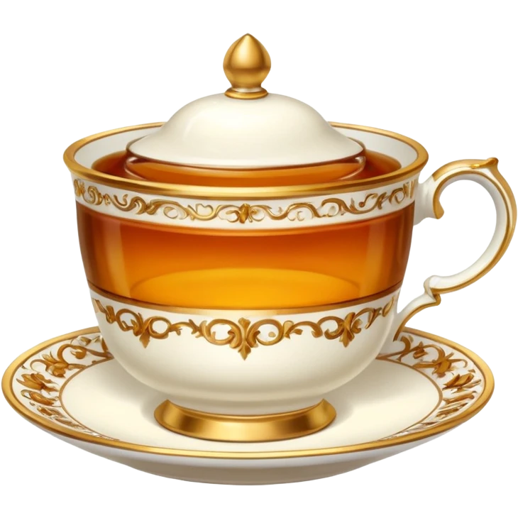 victorian teacup with tea emoji