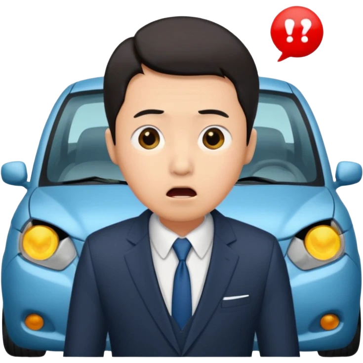 Chinese driver in accident emoji