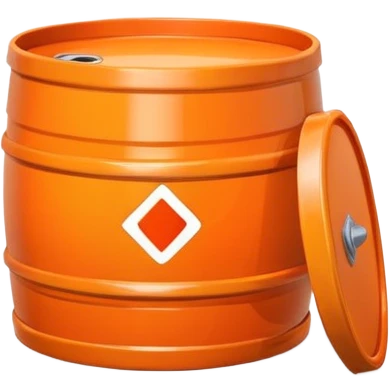 orange road construction barrel with shiny plastic appearance emoji