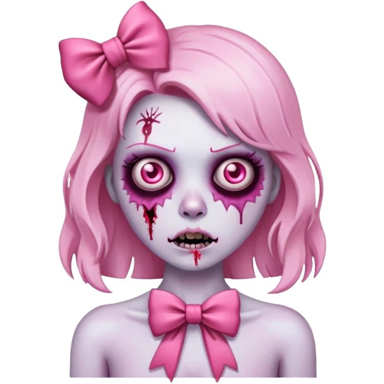 Pink zumbi with bow emoji
