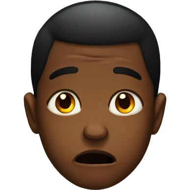 black kid crying because he got rejected his eyes red emoji