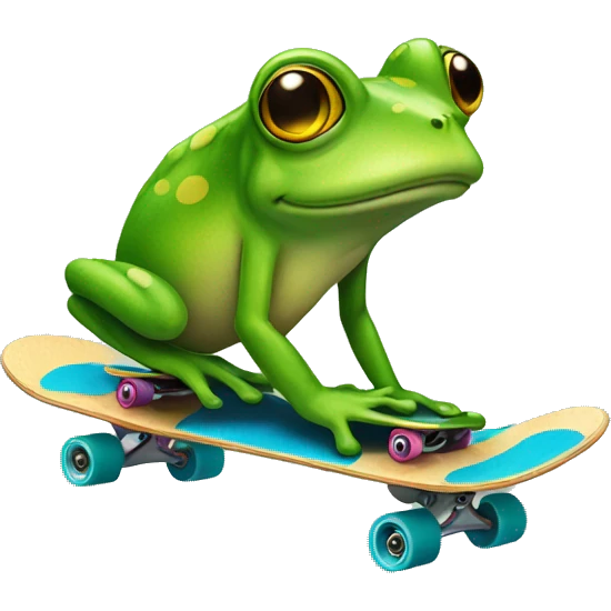 frog on a skateboard emoji