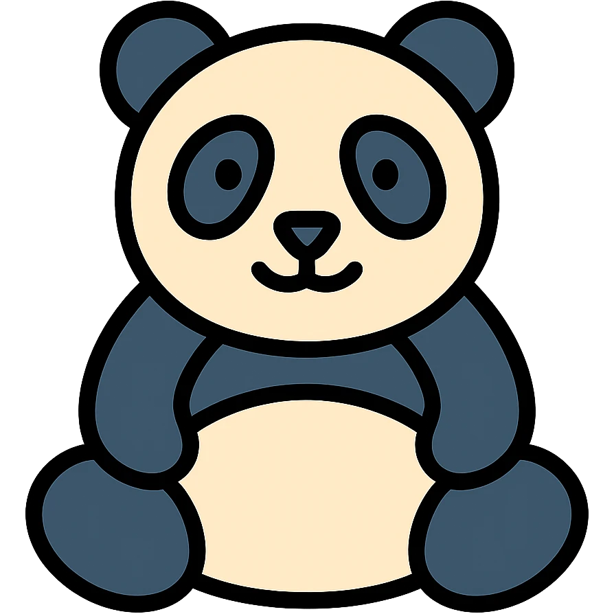 panda bear, color icon style, minimal and modern emoji