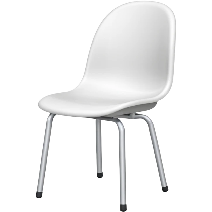 Silla de plastico color blanca todo de blanco con soportes de plastico a los lados emoji