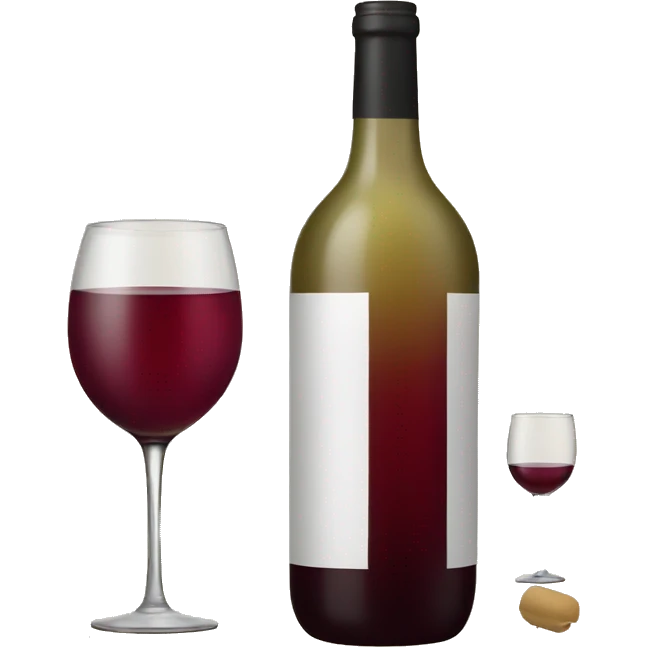 bottle and glass of wine  emoji