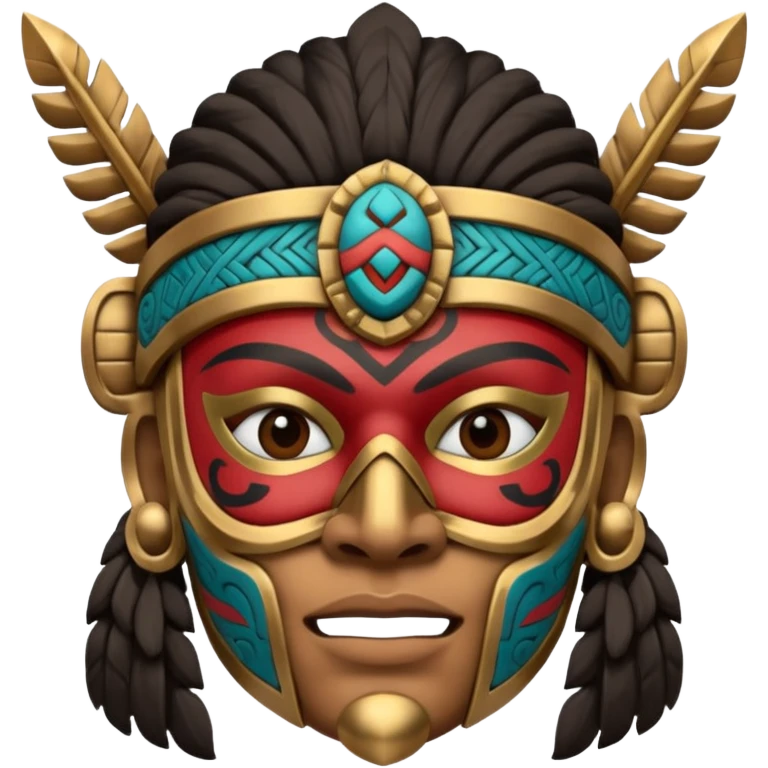 face full maya masked tradational mayan warrior emoji