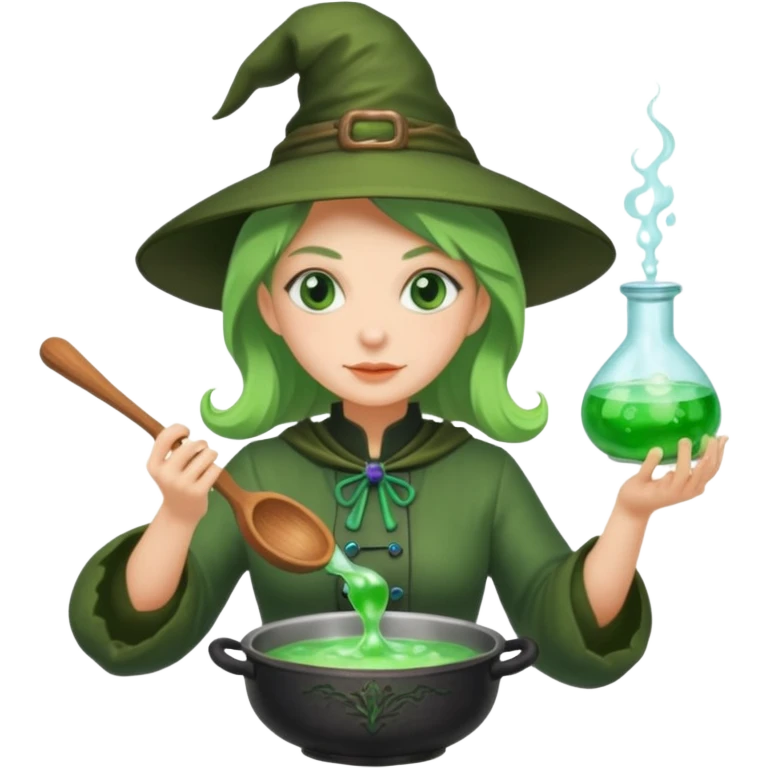 green witch cooking potion emoji